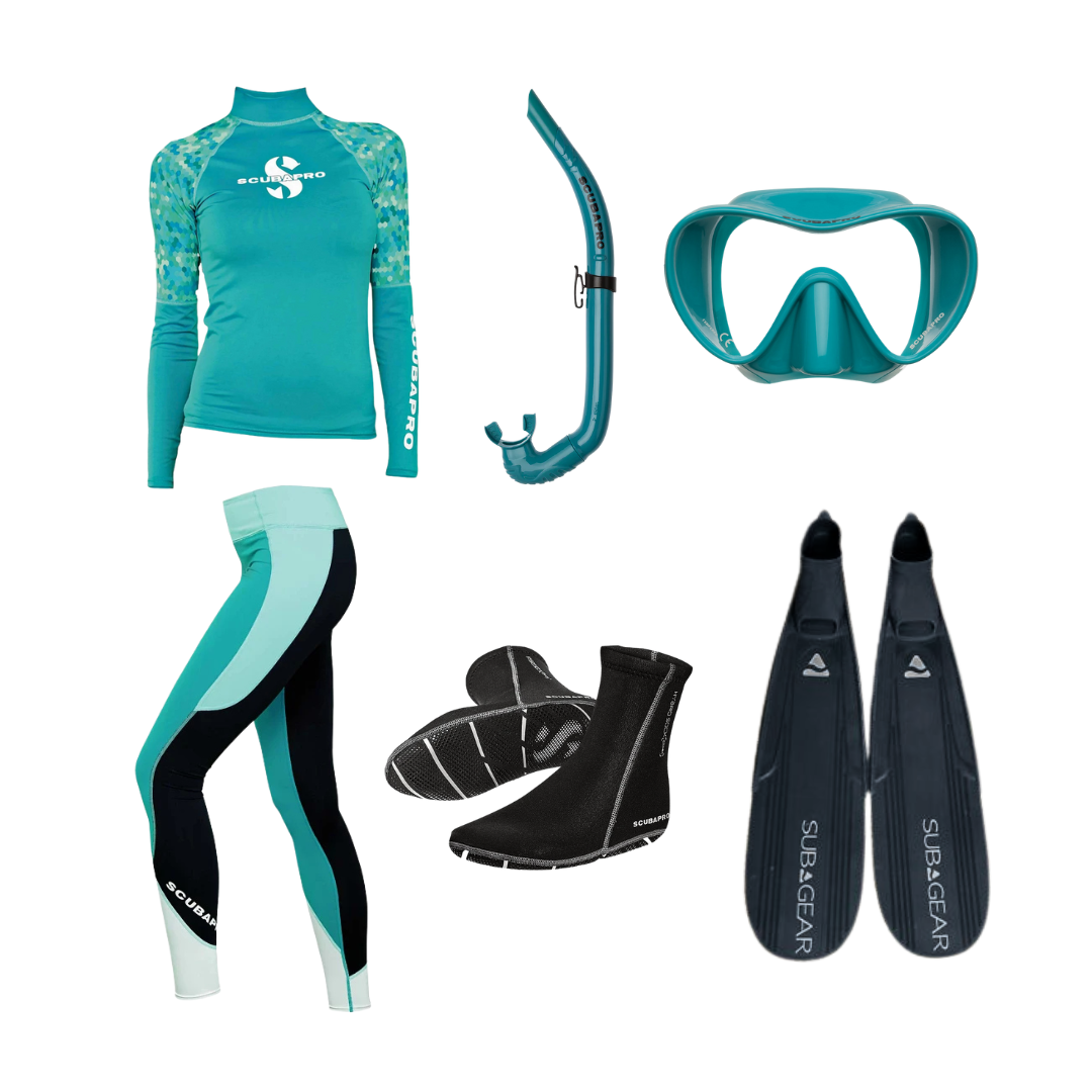 Scubapro Turquoise Freediving Set - Womens