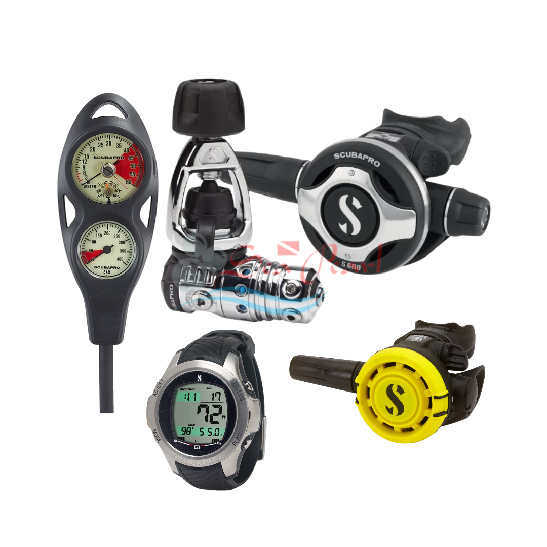 Scubapro Regulator + Octo Package Set MK25Evo, S600, 2in1 Pressure Gauge, Z1