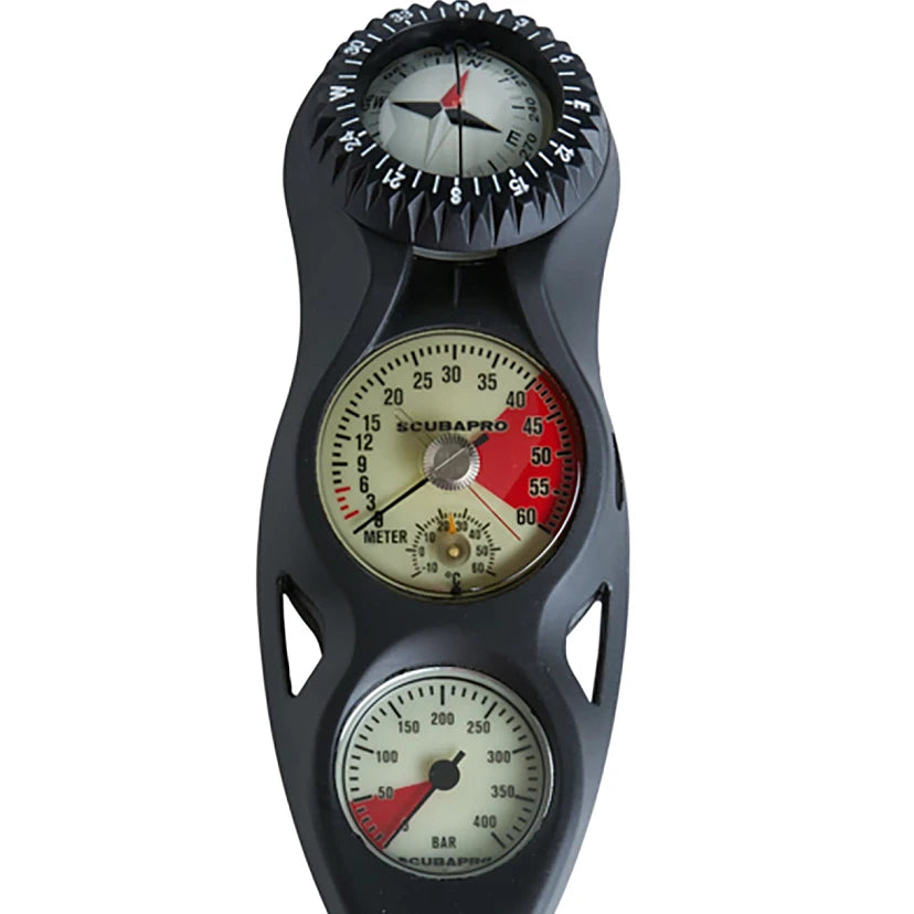 Scubapro Pressure Gauge 3-Gauge In-Line W / Compass