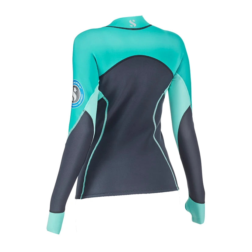 Scubapro Wetsuit Everflex 1.5mm Top Long Sleeve Caribbean - Womens